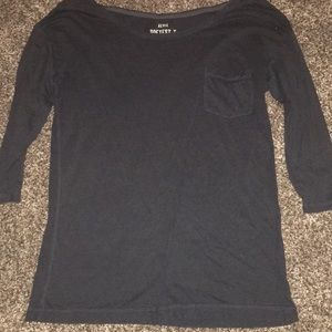 Navy blue soft quarter sleeve t shirt